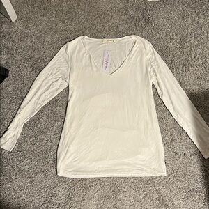 NWT Pink Blush White Maternity Long Sleeve Top